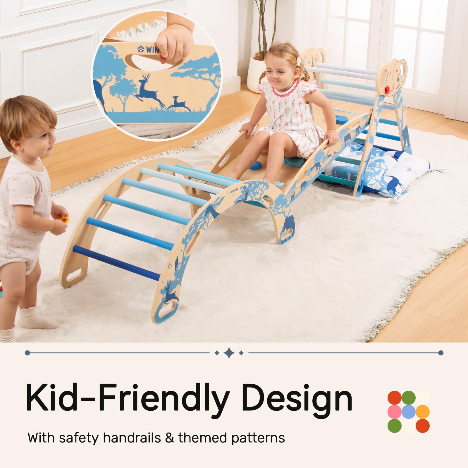 8-in-1 Pikler Triangle Climbing Set with Ramp and Arch