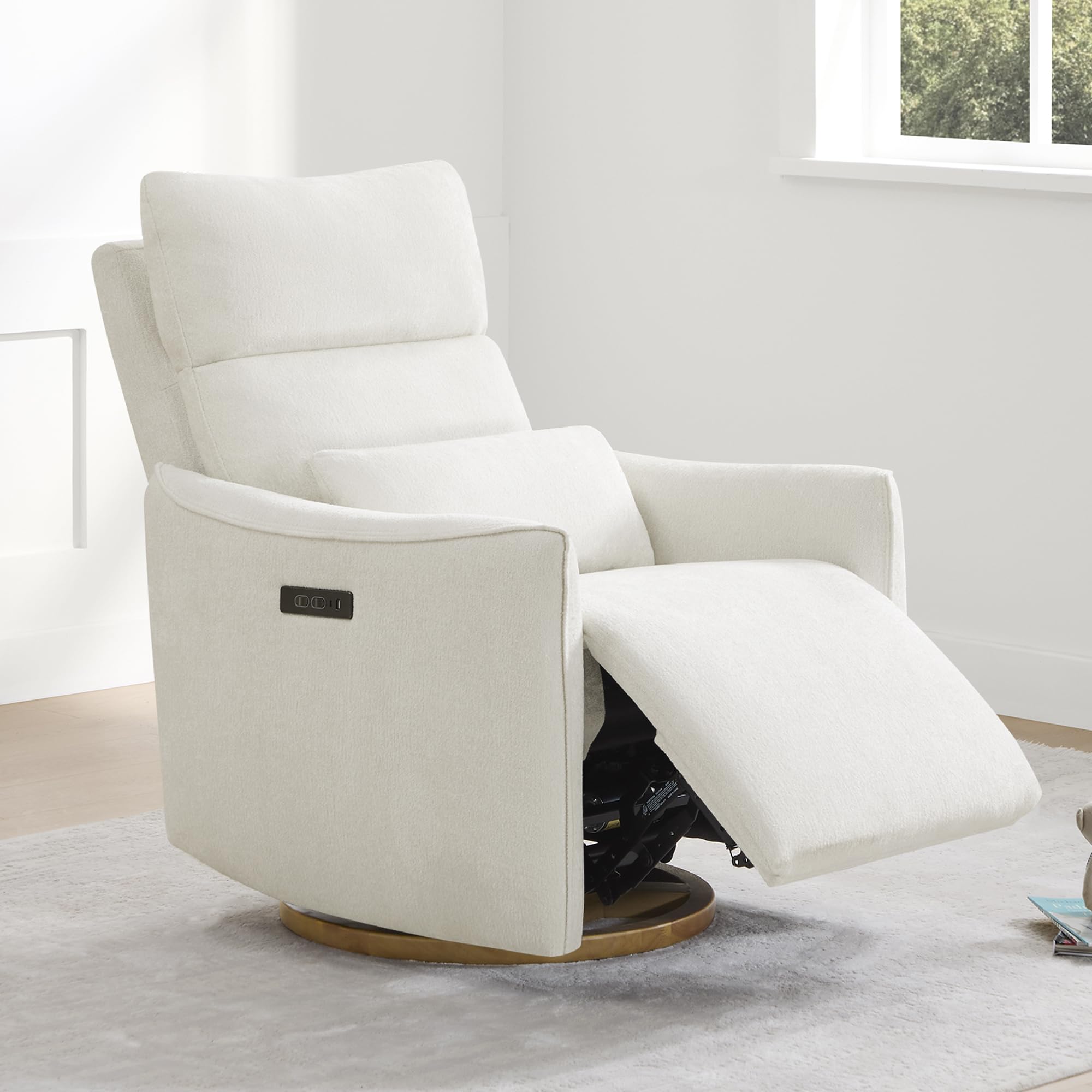 Swivel Rocker Recliner Chair, Power Nursery Glider Recliner