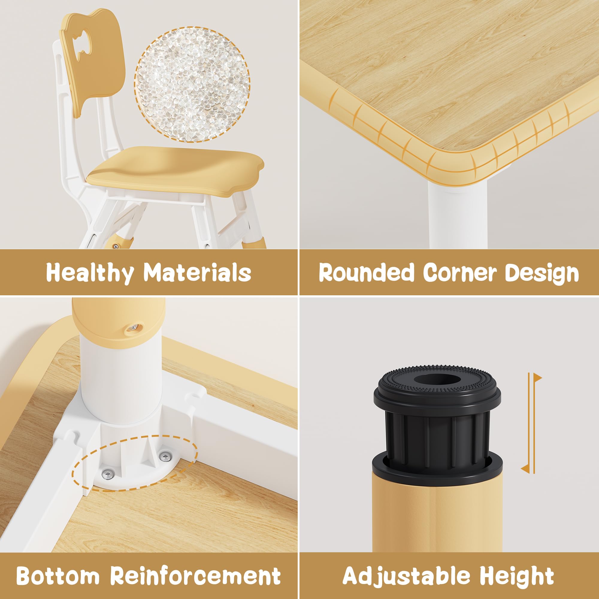 Height Adjustable Kids Table and Chair Set