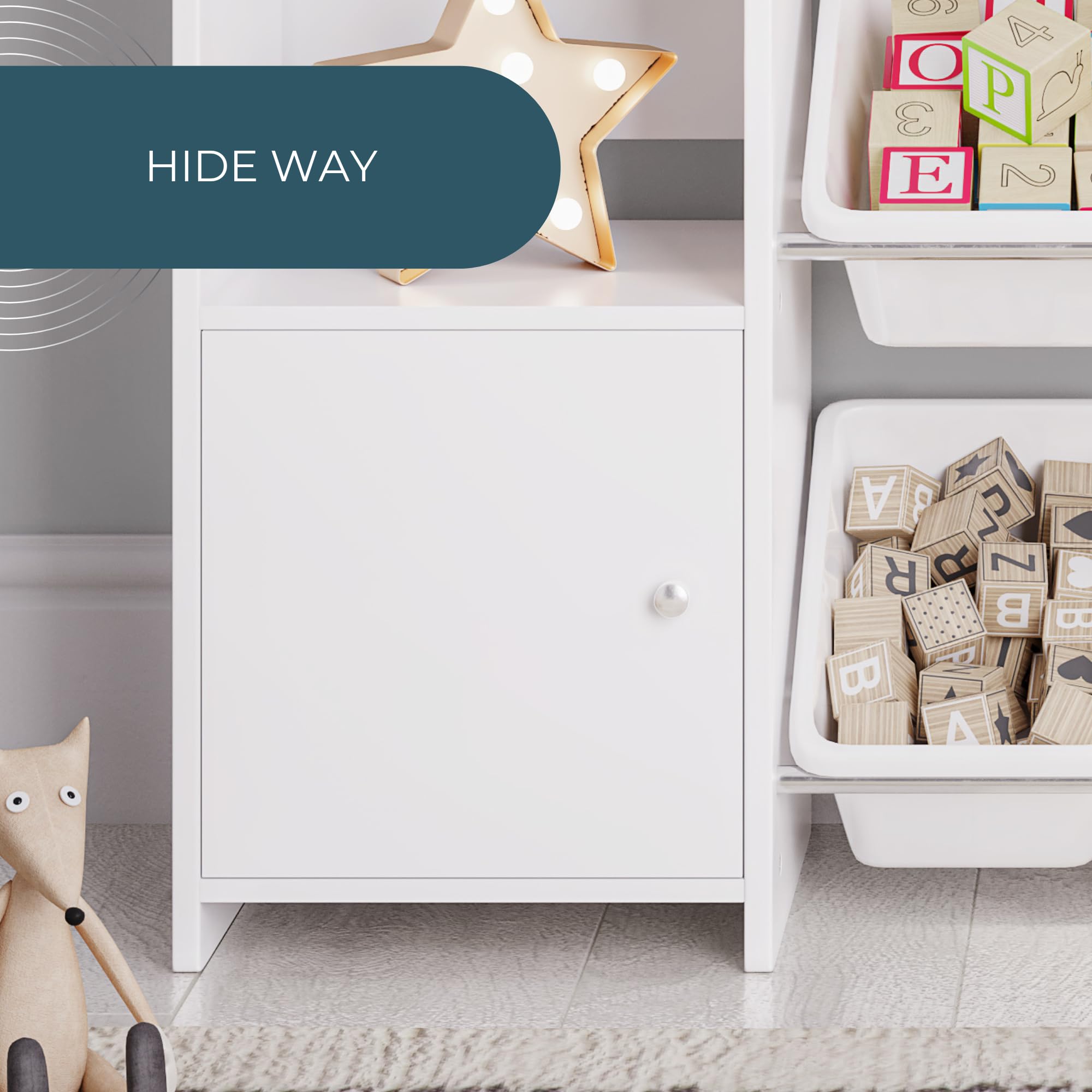 Kids Toy Storage Organizer with 8 Bins and Bookshelf