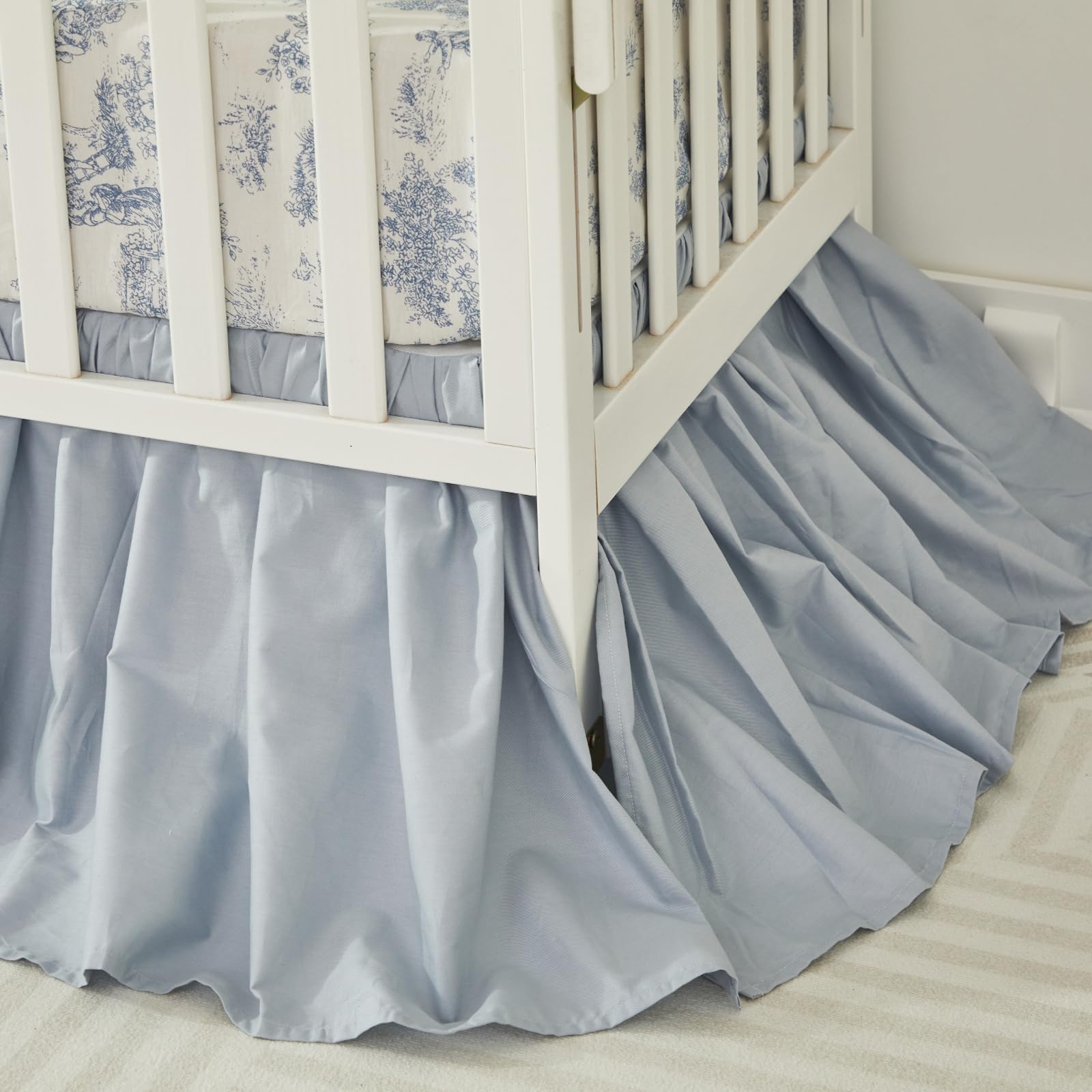 French Country Toile Crib Bedding Set - 3 Piece Organic Cotton