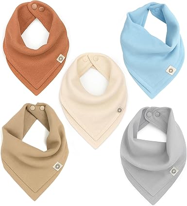 Indi Bandana Bibs for Boys & Girls, Fairtrade Certified, 4-Way Reversible Baby Drool Bibs