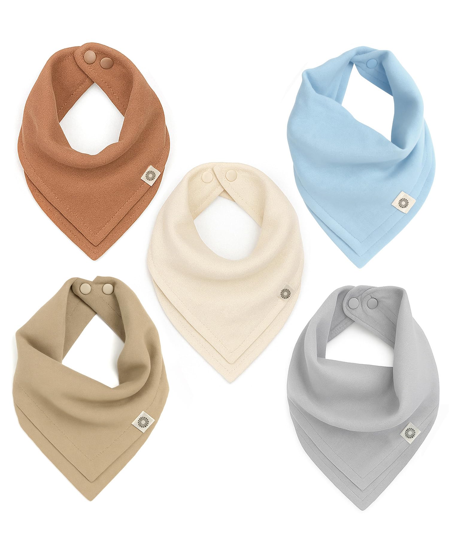 Indi Bandana Bibs for Boys & Girls, Fairtrade Certified, 4-Way Reversible Baby Drool Bibs