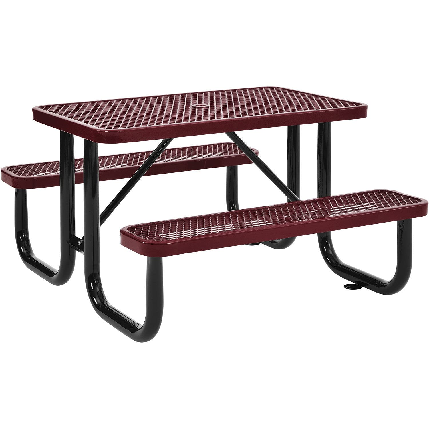 Expanded Metal Rectangular Outdoor Steel Picnic Table