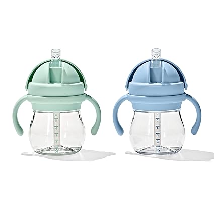 Tot Transitions Straw Cup with Handles 6 oz. - Opal and Blossom - 2 Pack