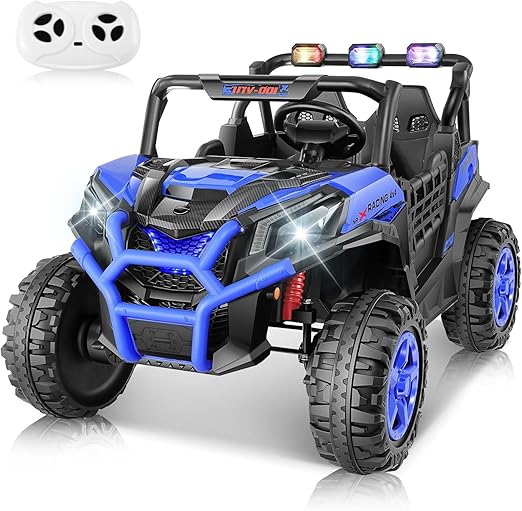 24V Ride on Car Truck with Remote Control, 4WD/2WD Switchable 2 Seater