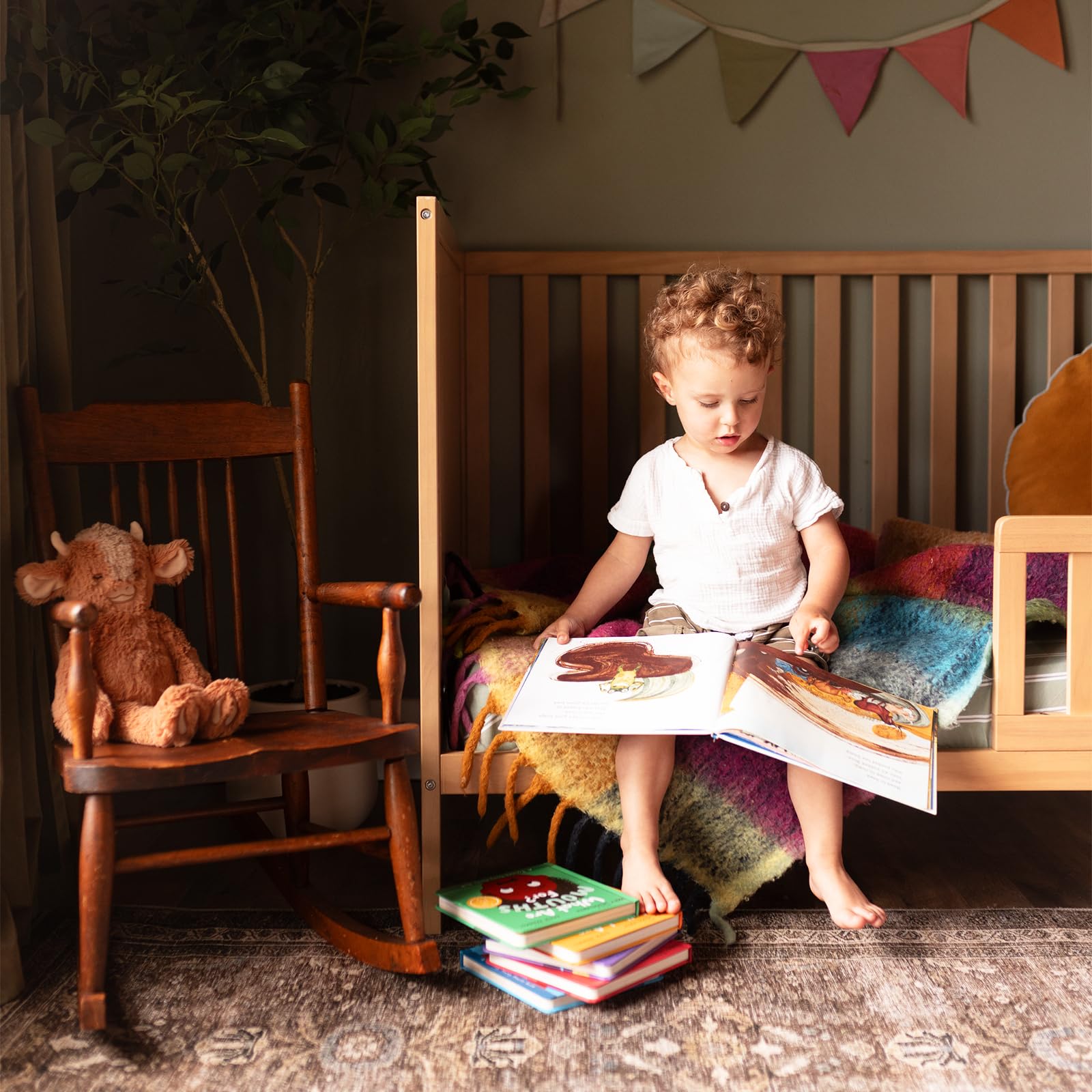 5-in-1 Convertible Crib with Adjustable Heights