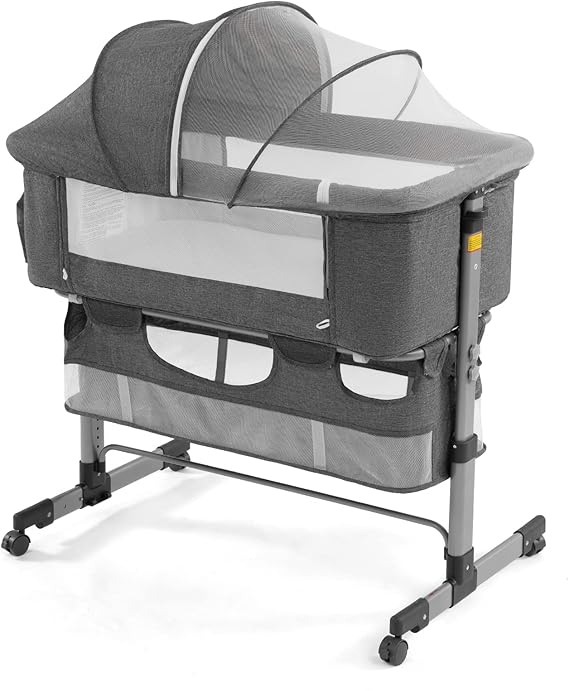 Bedside Sleeper Bedside Crib, Baby Bassinet 3 in 1 Travel Baby Crib Baby Bed