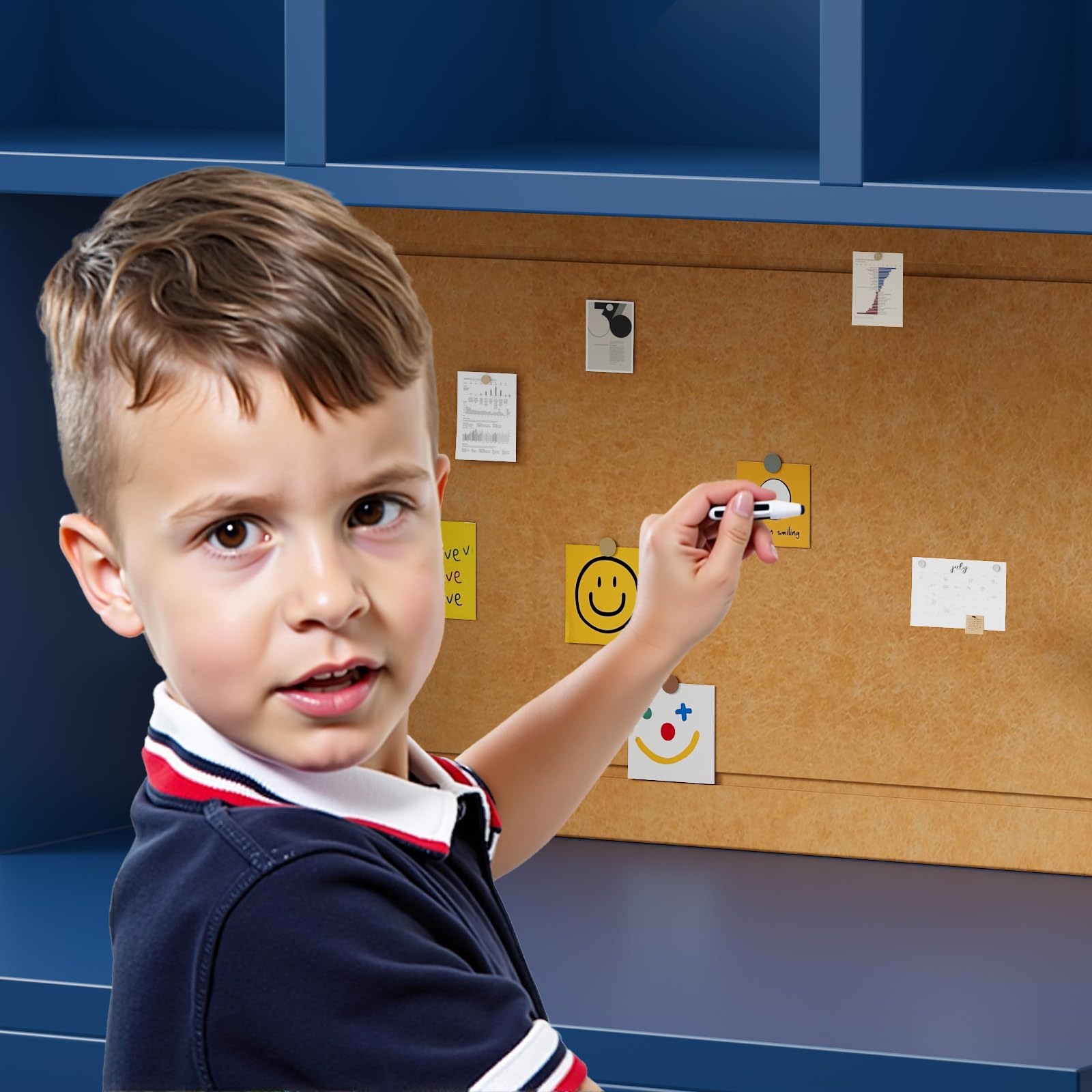 Kids Wooden Desk and Chair Set with Storage