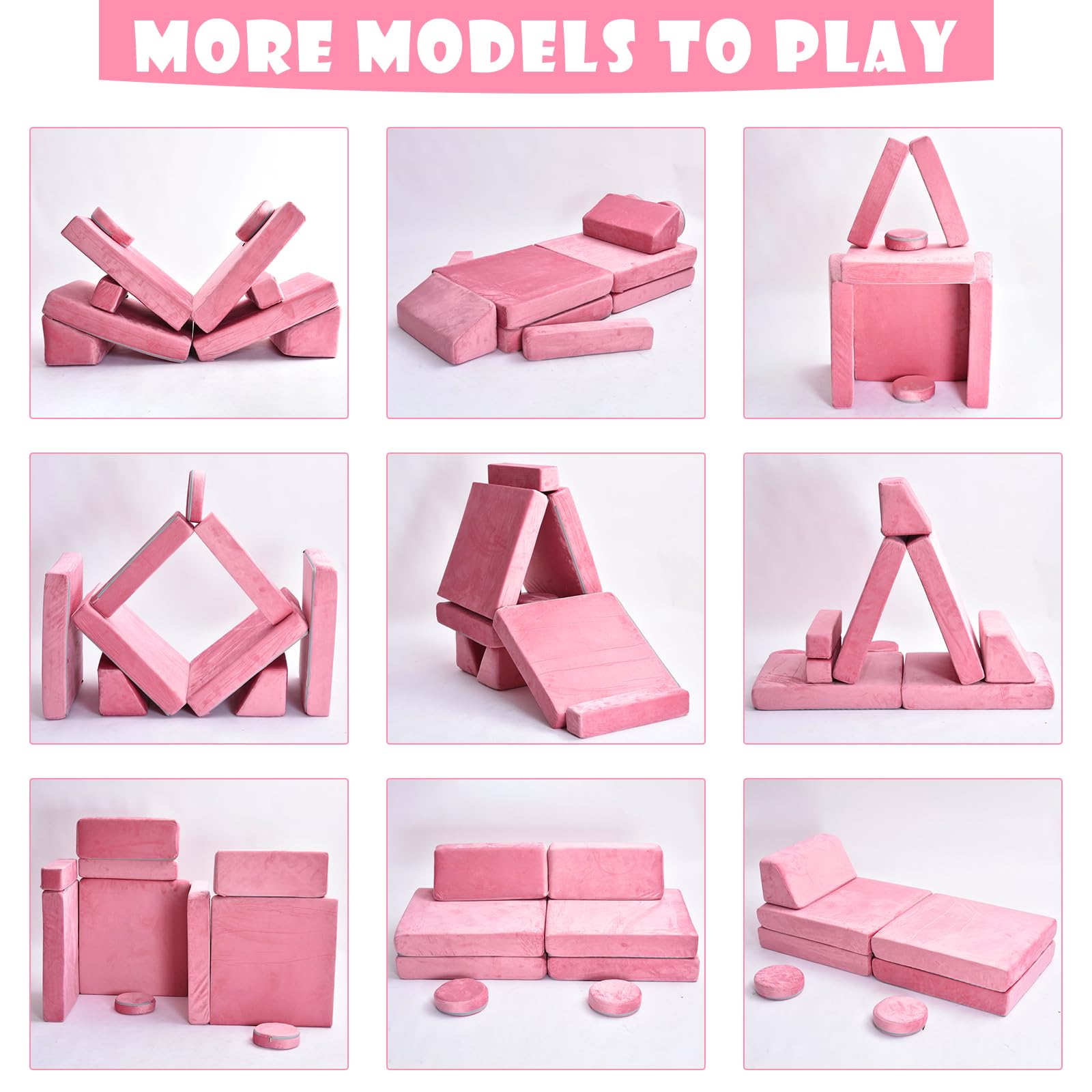 Kids Play Couch 10-Piece Modular Foam Set