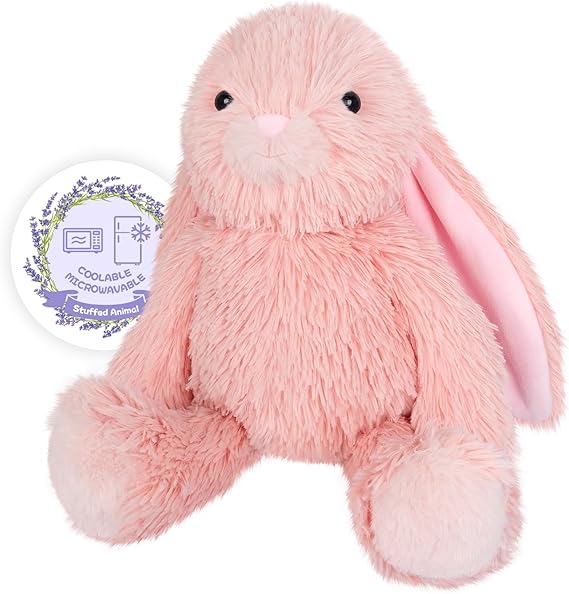 Heatable & Coolable Purple Bunny Stuffed Animal Heating Pad for Soothing & Relaxation