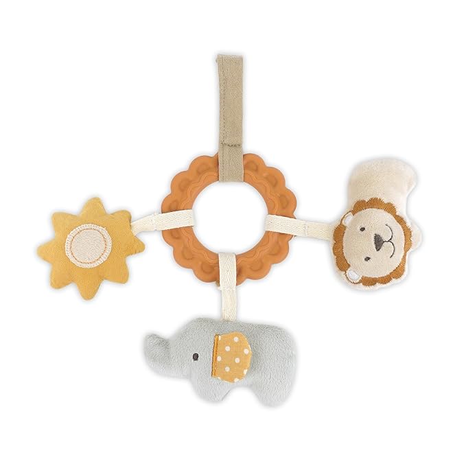 Goose and Friends Teether Ring – 8", Soft Silicone Teething Ring, Plush Toy for Infants, Baby