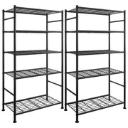 Storage Shelves - Set of 2, 5-Tier Large Metal Shelf Organizerlack