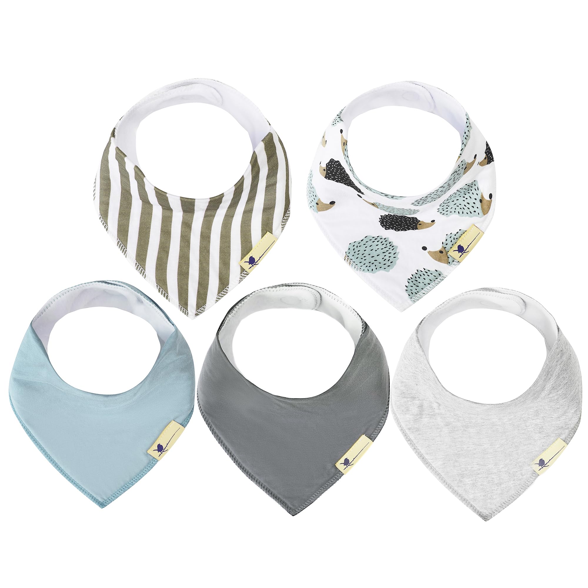 Magnetic Bandana Drool Bibs 5-pack - Magnetic Closure Baby Bibs