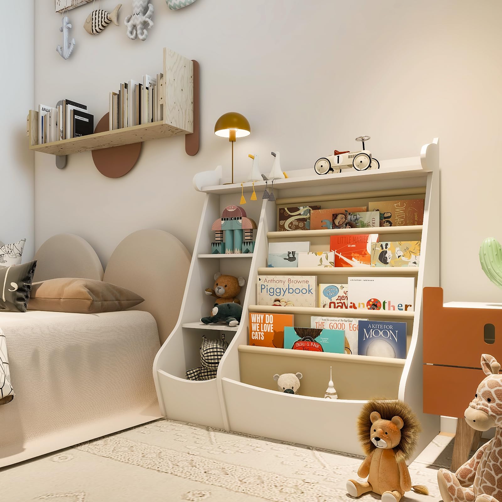 4-Tier Wooden Kids Bookshelf