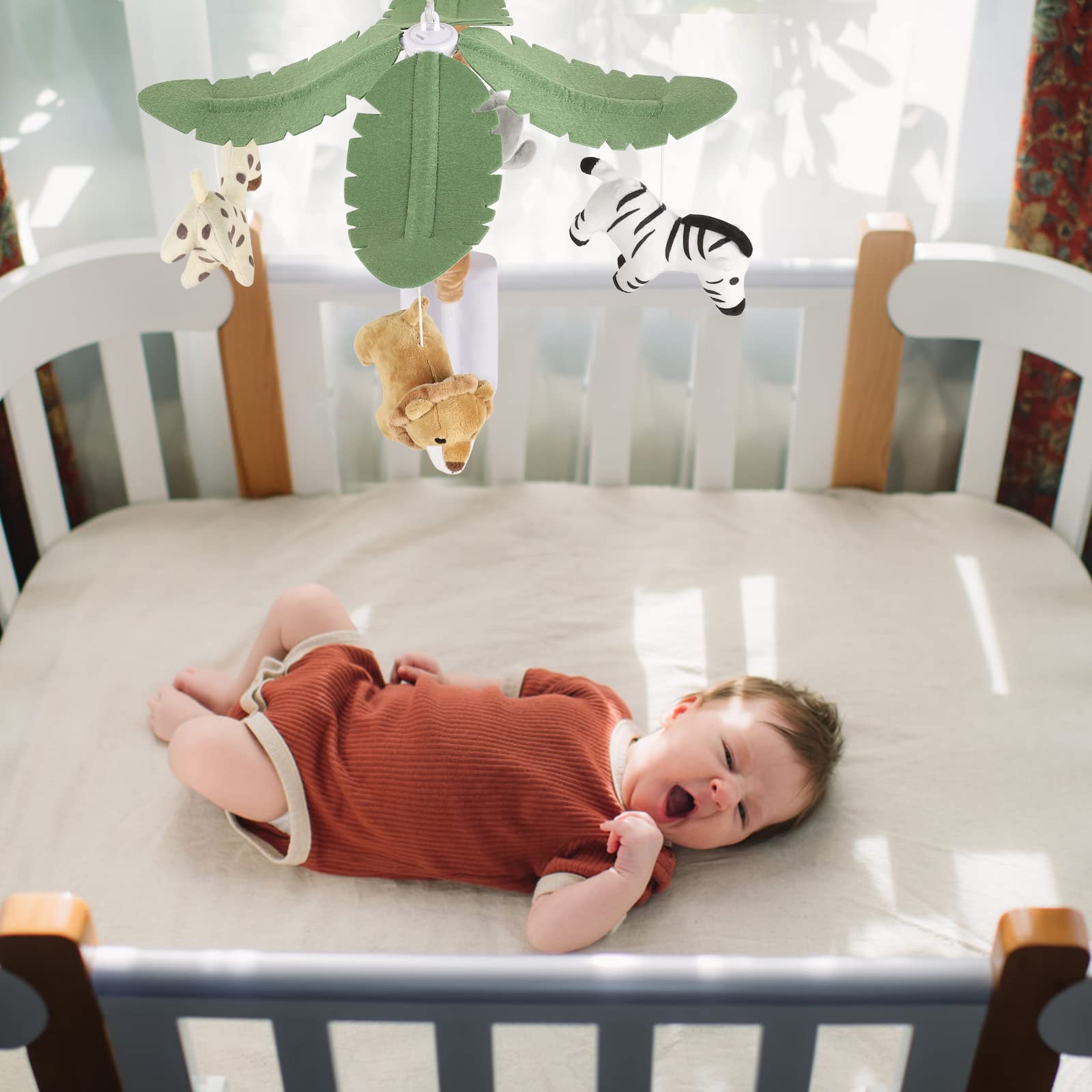 Safari Animals Baby Musical Crib Mobile - Jungle Animals Mobile for Crib