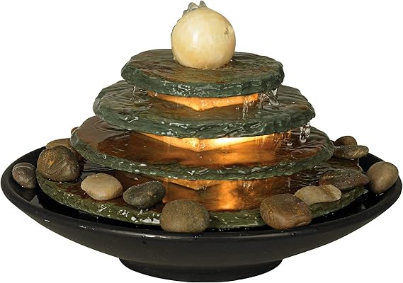" High Small Zen Modern Indoor Decor Slate Stone Tabletop Fountain