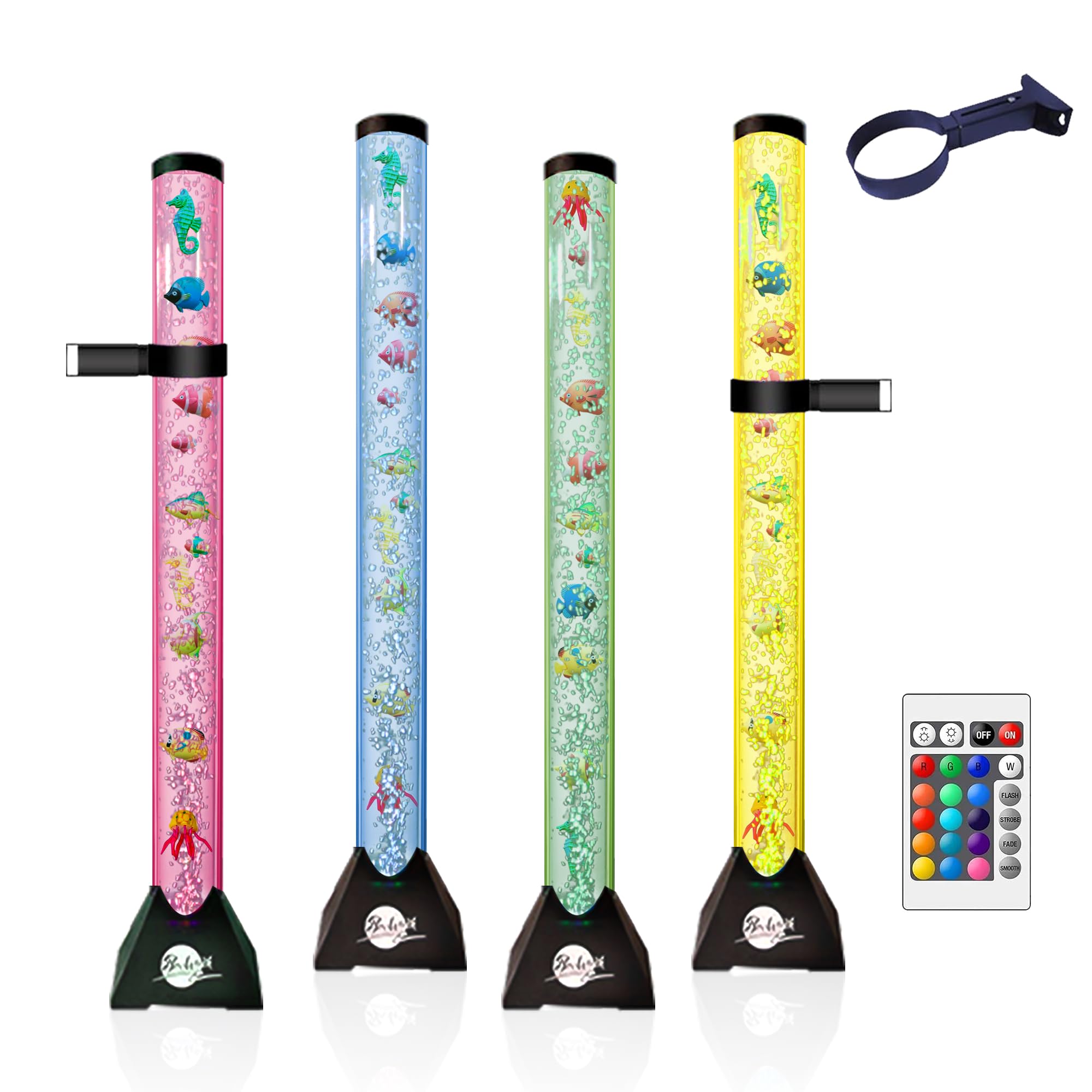4FT Sensory LED Water Bubble Tube Lamp,with 16 Color Changing Night Light