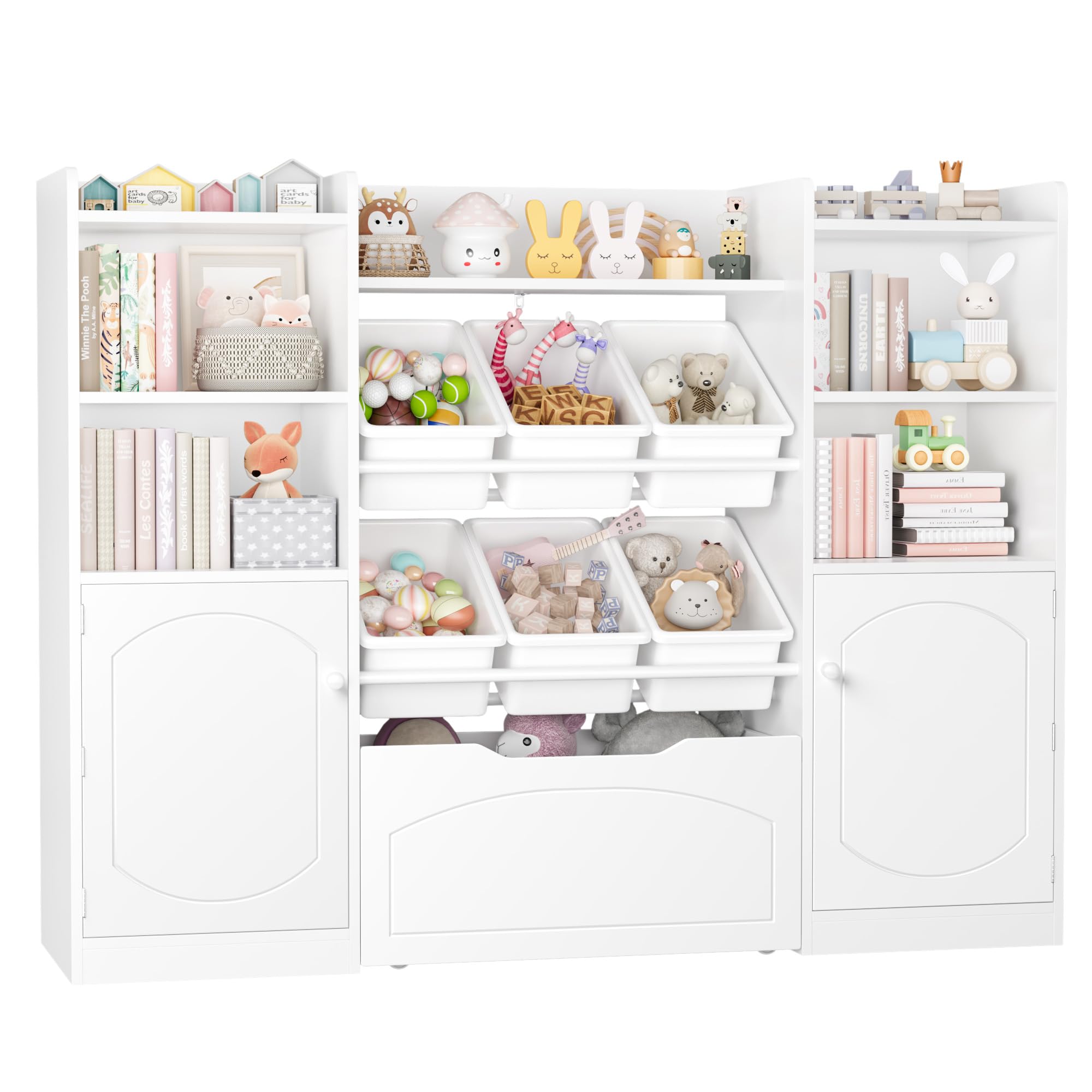 55” Toy Storage Organizer with Removable Bins