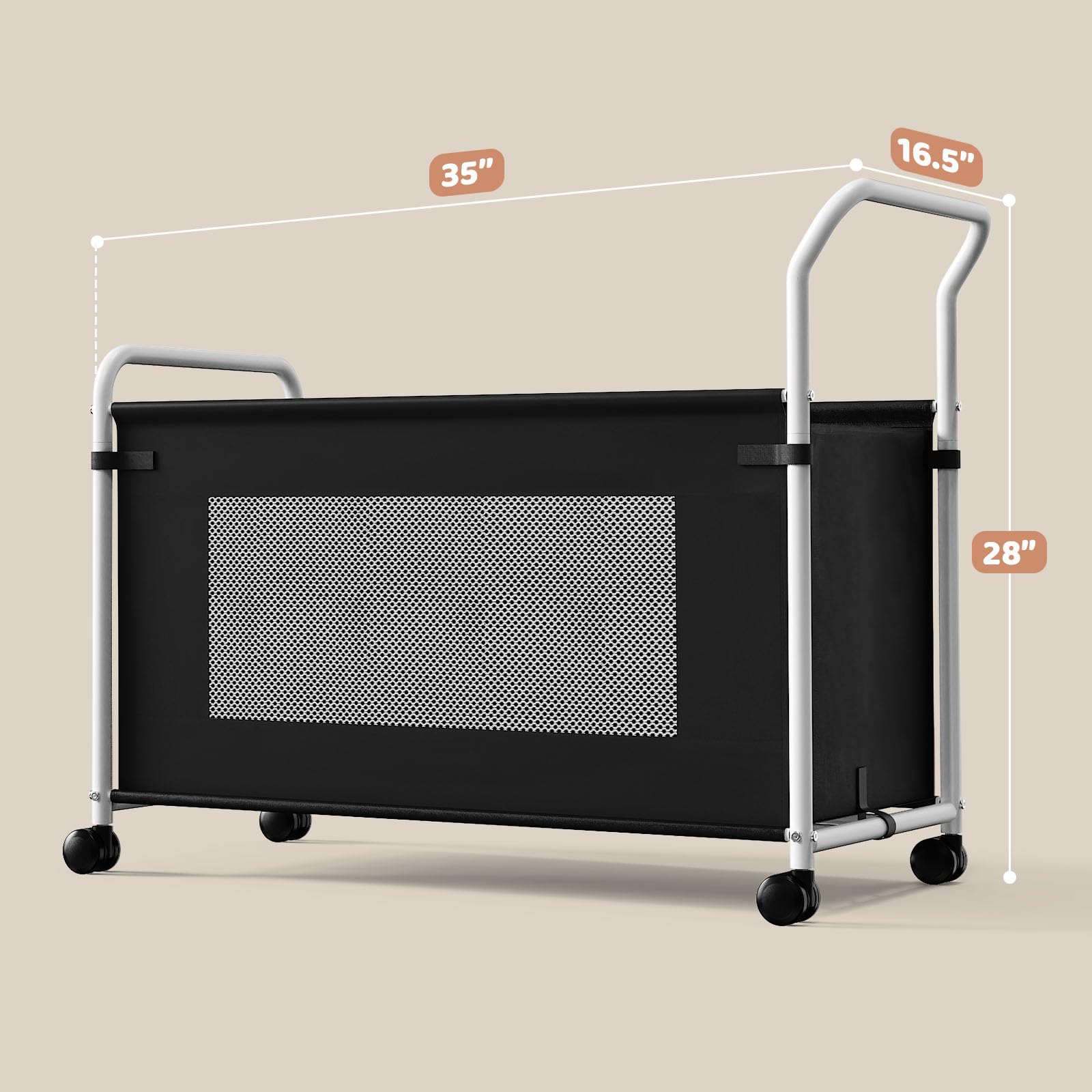 Extra Large Toy Box with 360° Rotating Wheels