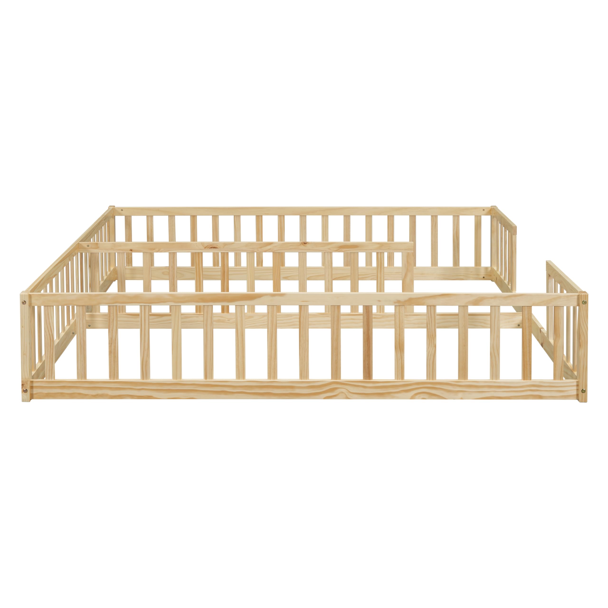 Double Floor Bed for Twins,Two Shared Beds,Twin Size Floor Bed for 2 Kids
