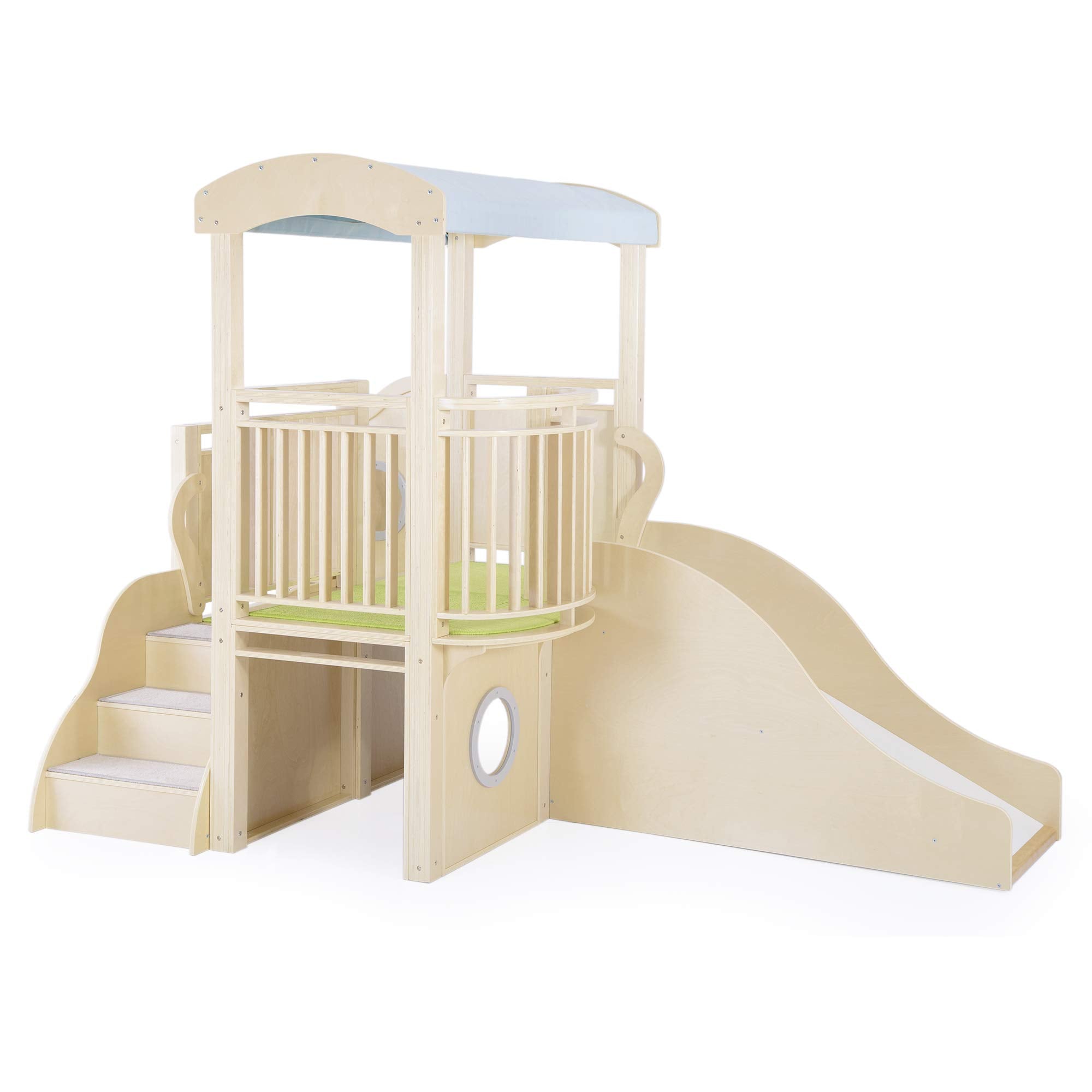 Wooden Toddler Climber with Slide and Tunnel