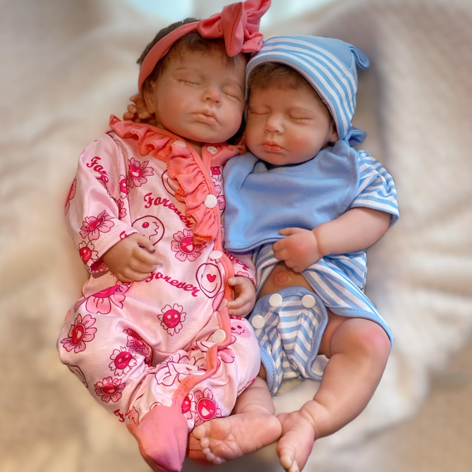 18 inch Silicone Baby Doll Full Body Realistic Weighted Reborn Doll Girl Sleeping Baby Doll