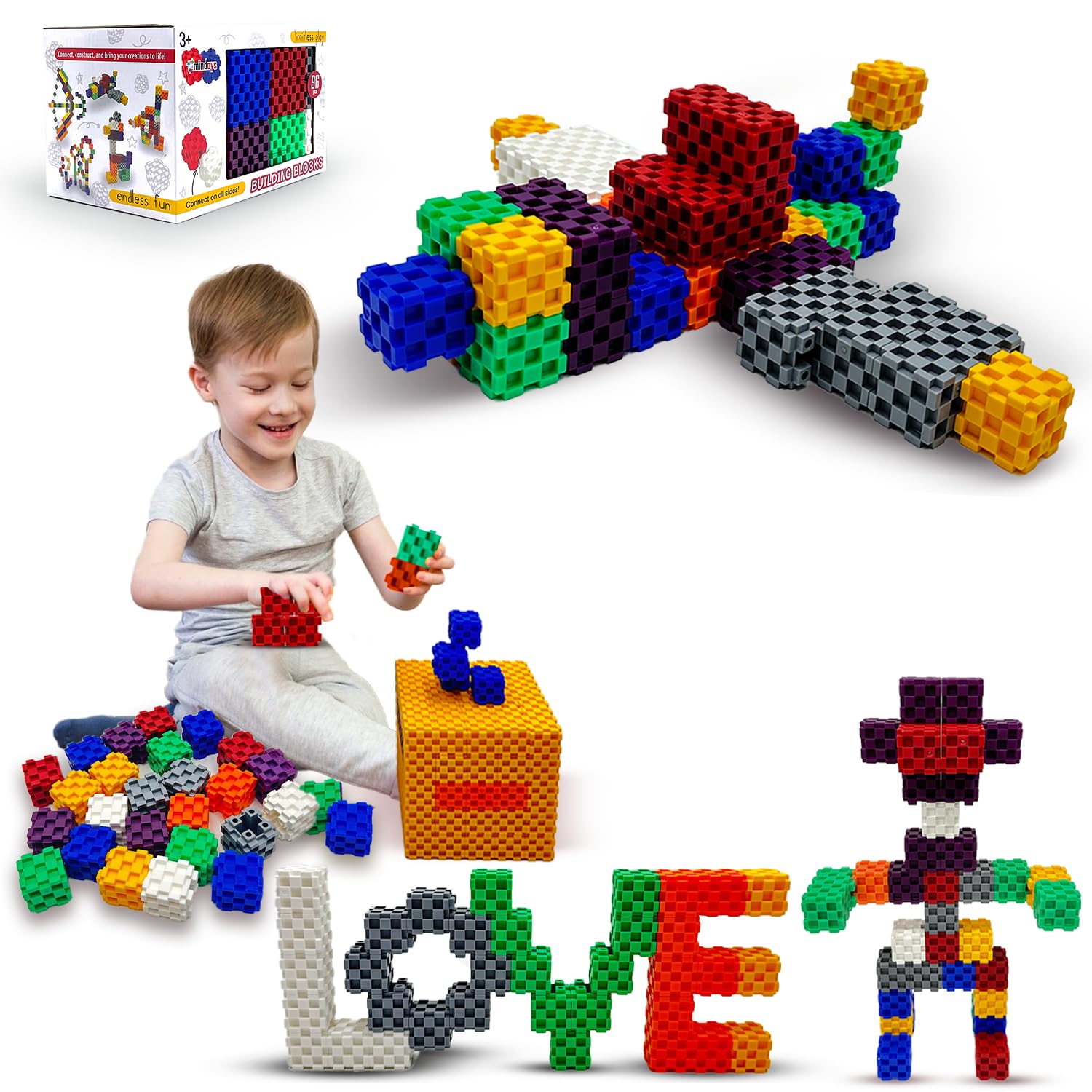 Building Blocks for Kids - 96 PCS STEM Educational Building Blocks