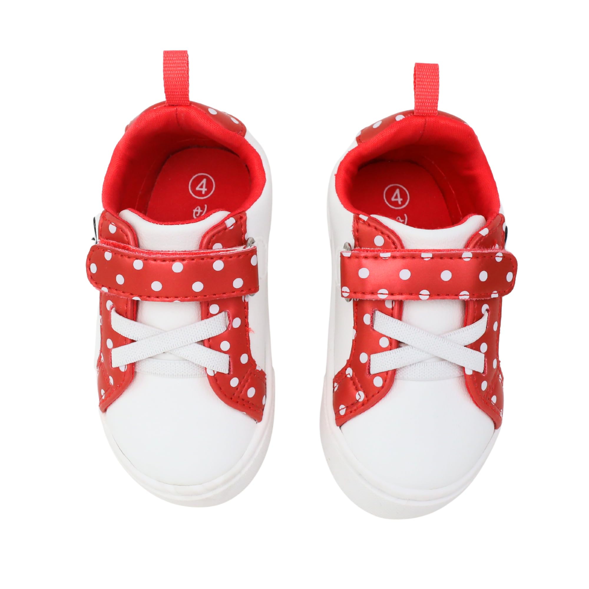 Disney Infant Girls Minnie Mouse Low Top Hook and Loop Sneakers – Red - 3