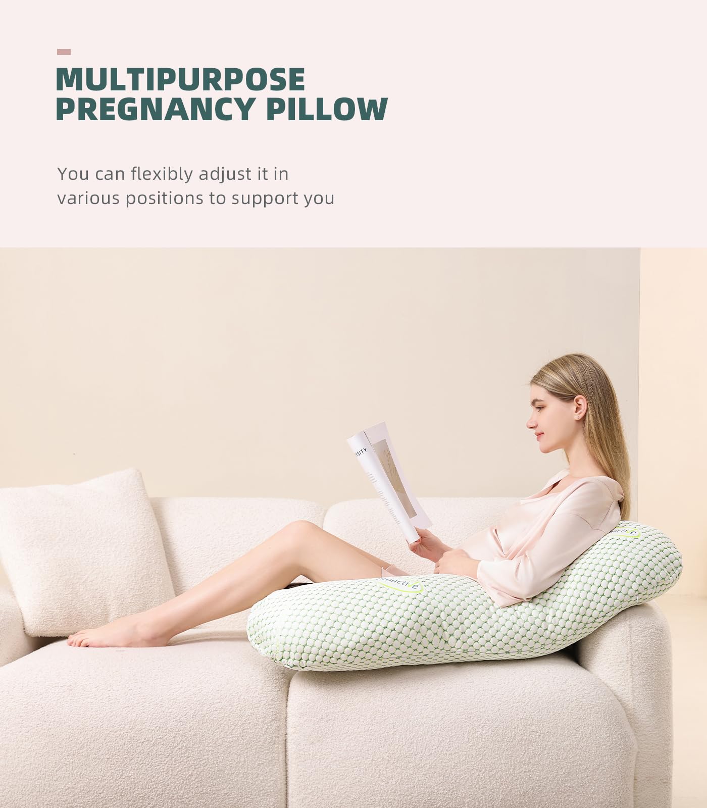 Pregnancy Pillow for Pregnant Women, Soft Pregnancy Body Pillow, Support
