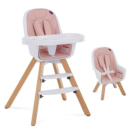 2 in 1 Convertible Baby High Chair in Black, Easy to Clean