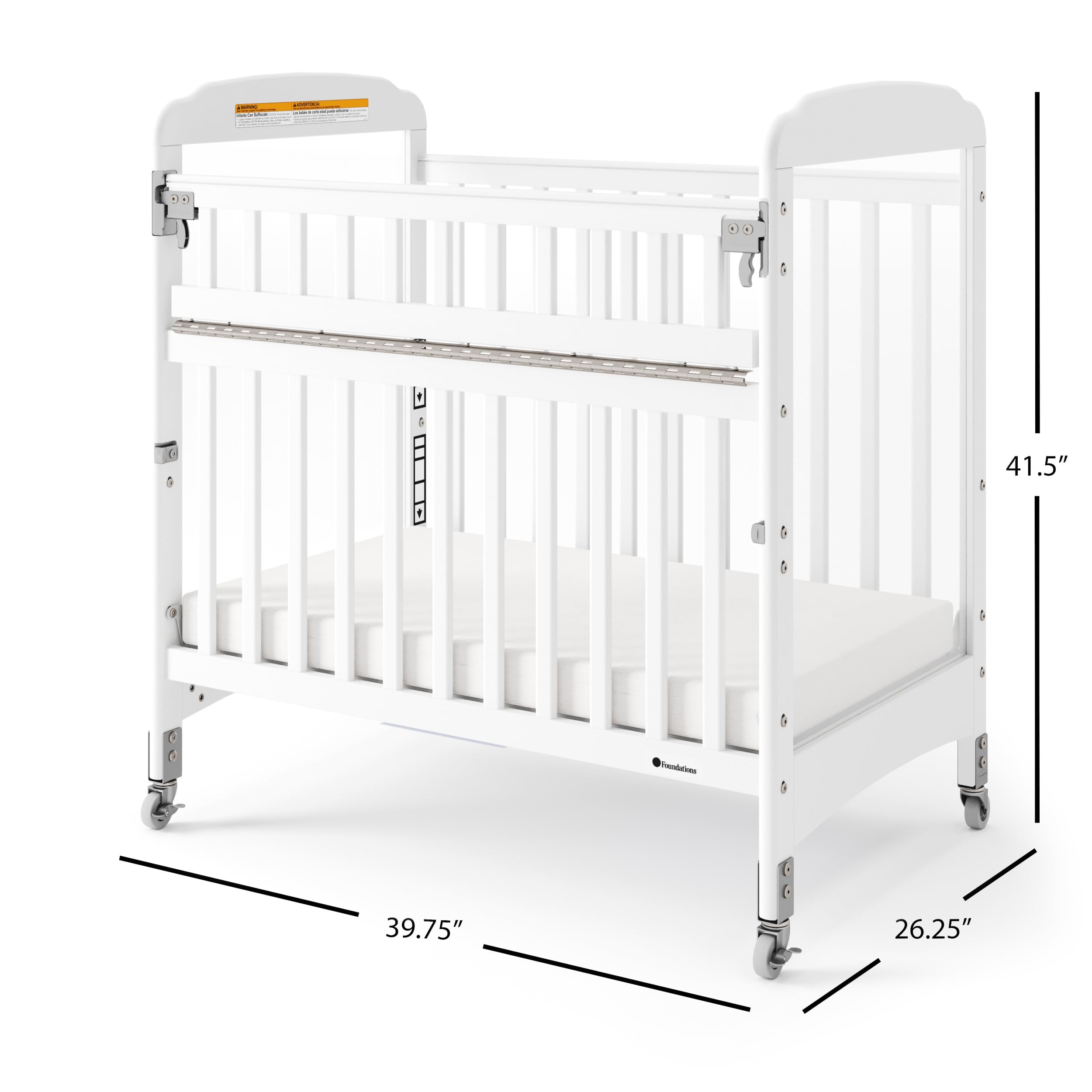 SafeReach Commercial Crib with ClearView Panels and Drop Gate