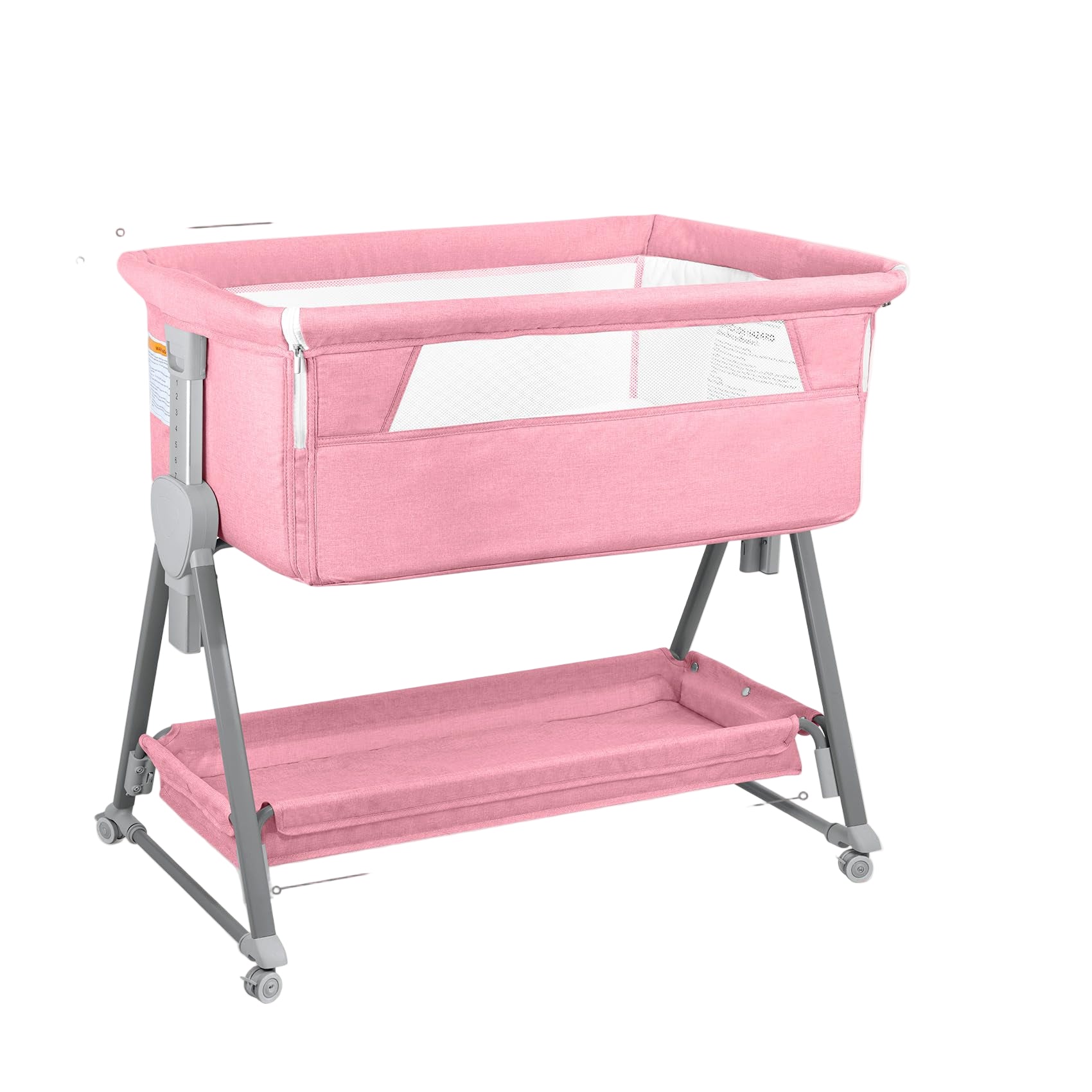 Baby Bassinet, Bedside Sleeper for Baby, 7 Height Adjustable