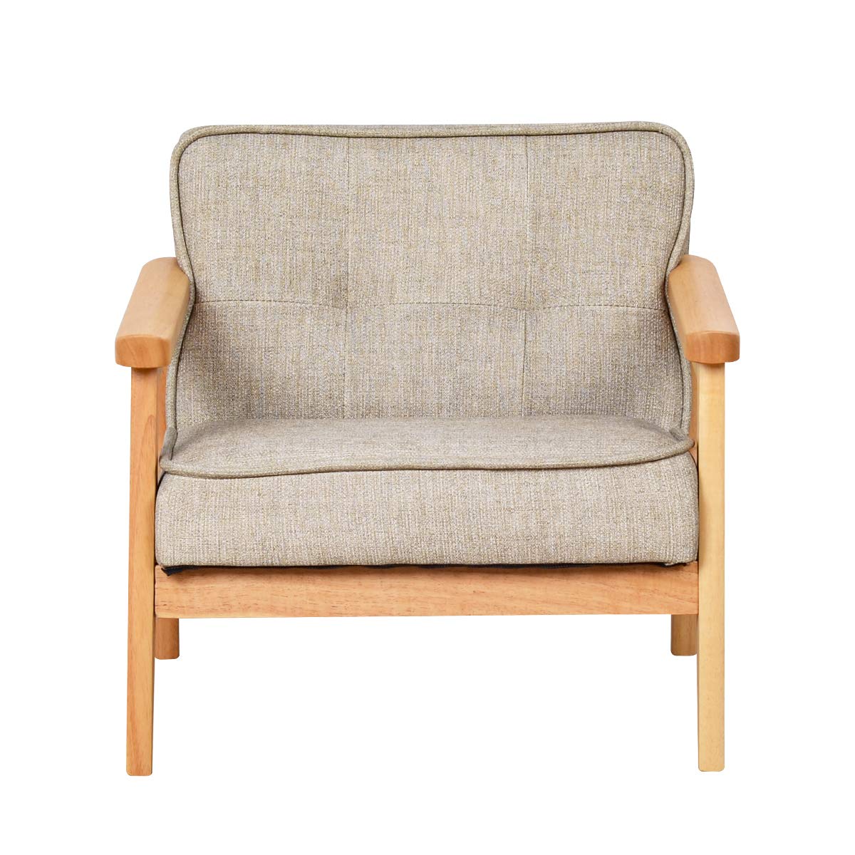 Kid Chair Sofa ,Upholstered Armrest Chair with Solid Wood Structure and Linen