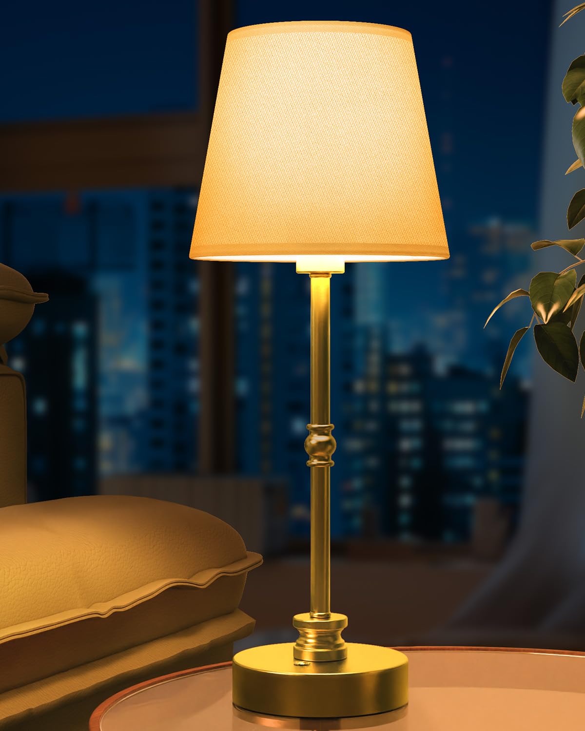 Rechargeable Cordless Table Lamp with Stepless Dimming and Touch Control