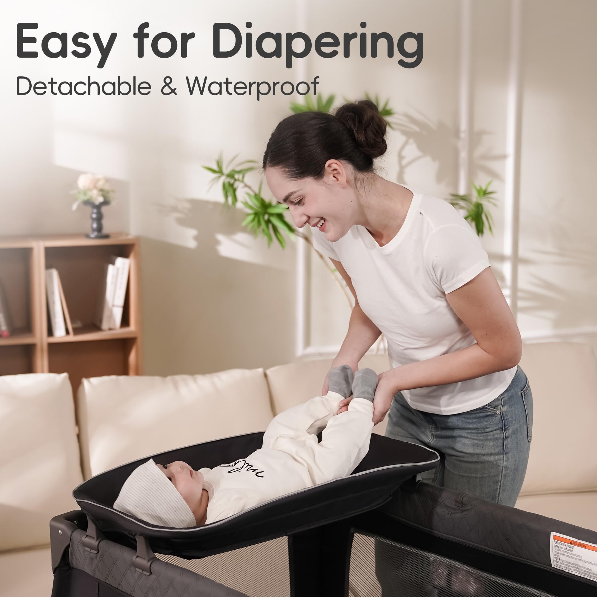 4-in-1 Portable Baby Playard with Bassinet