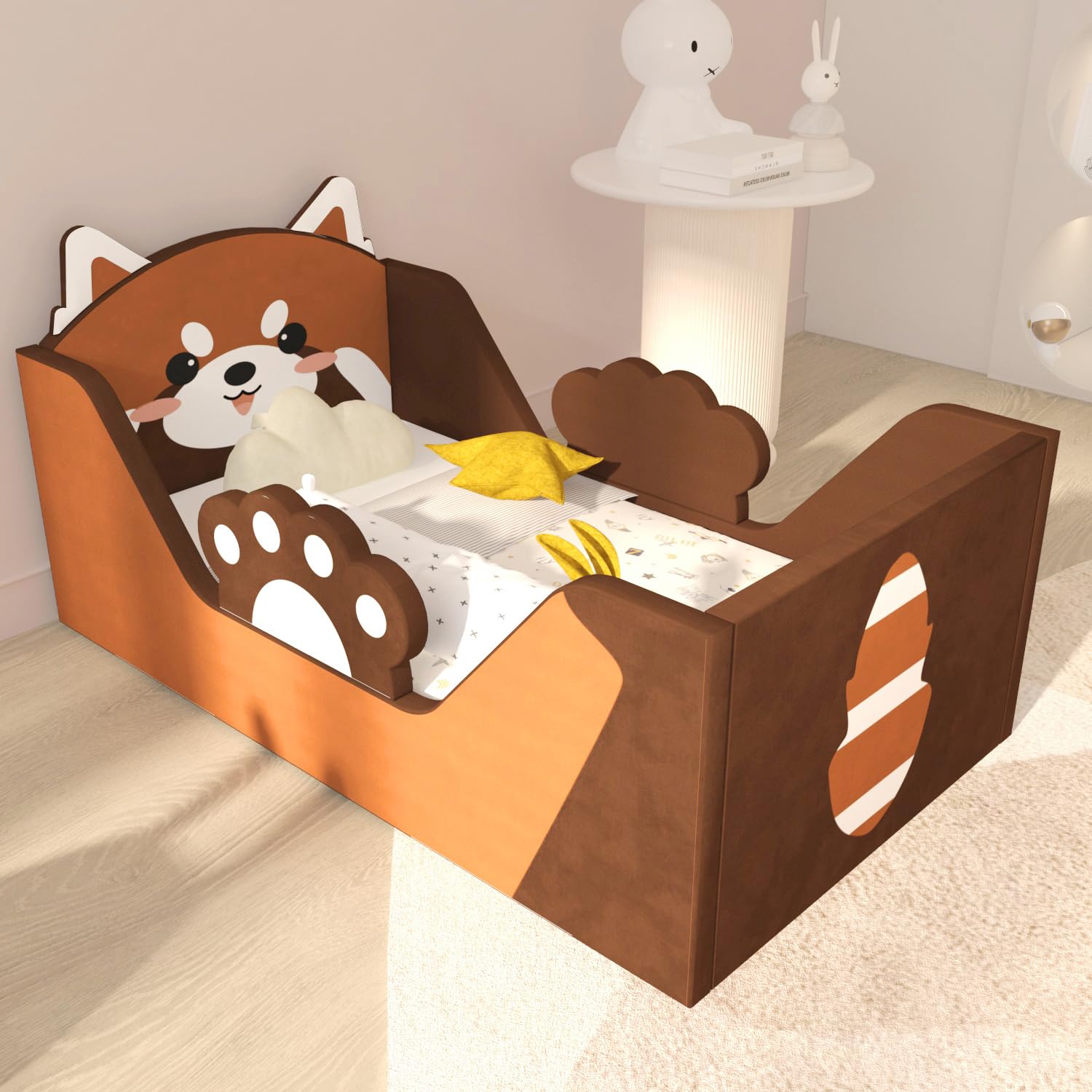 Animal Toddler Bed with Safety Rails - Standard Crib Size