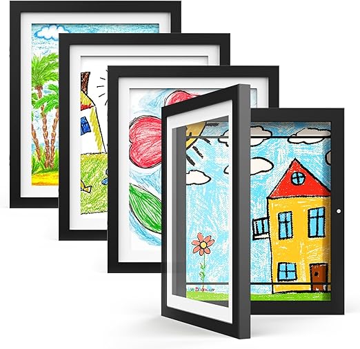 Kids Art Frames, Kids Artwork Frames Changeable 8.5 x11 with Mat