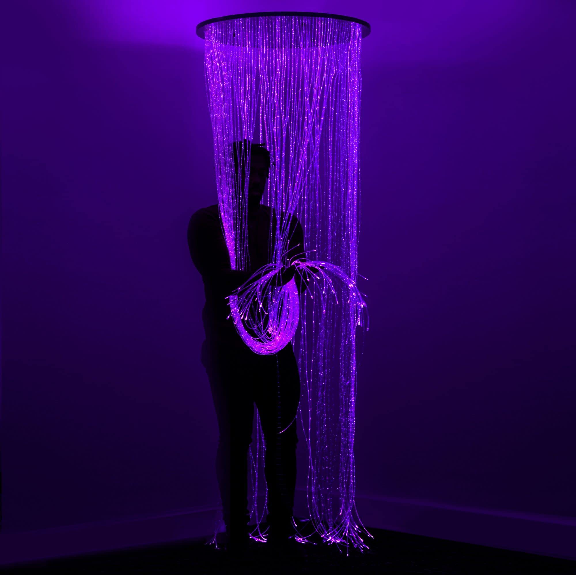 7 Ft Round Sensory Fiber Optic Curtain - 100 Fiber Tails - Sensory Lights - Ideal