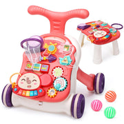 Baby Walker for Boys Girls, 2 in 1 Sit-to-Stand Learning