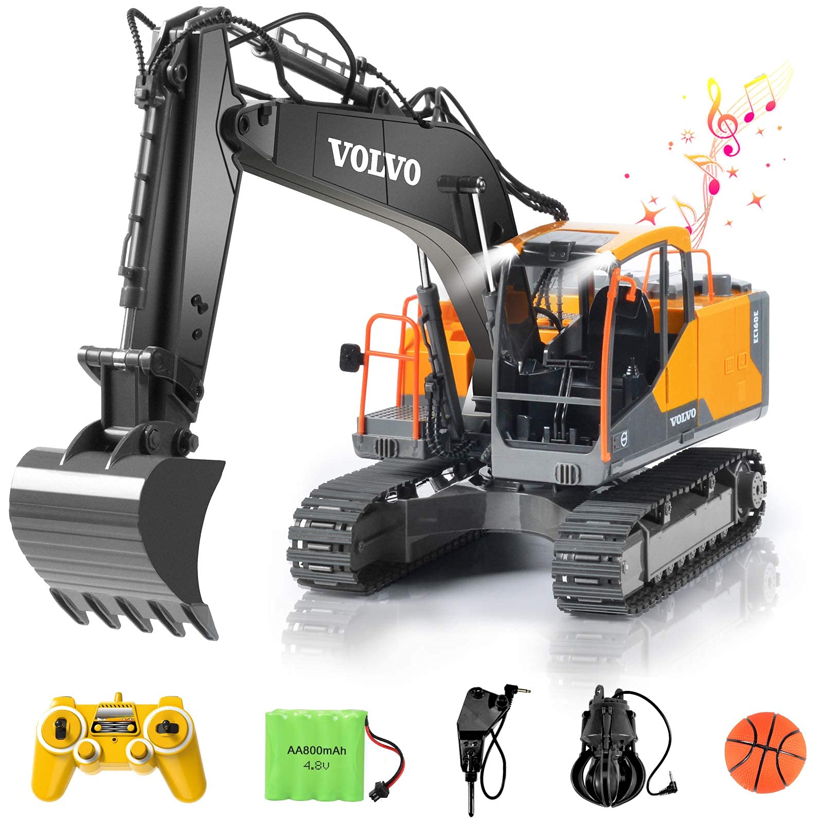 Volvo RC Excavator 17 Channel 3 in 1 Construction Toys, 17 Channel Remote Control Vehicles