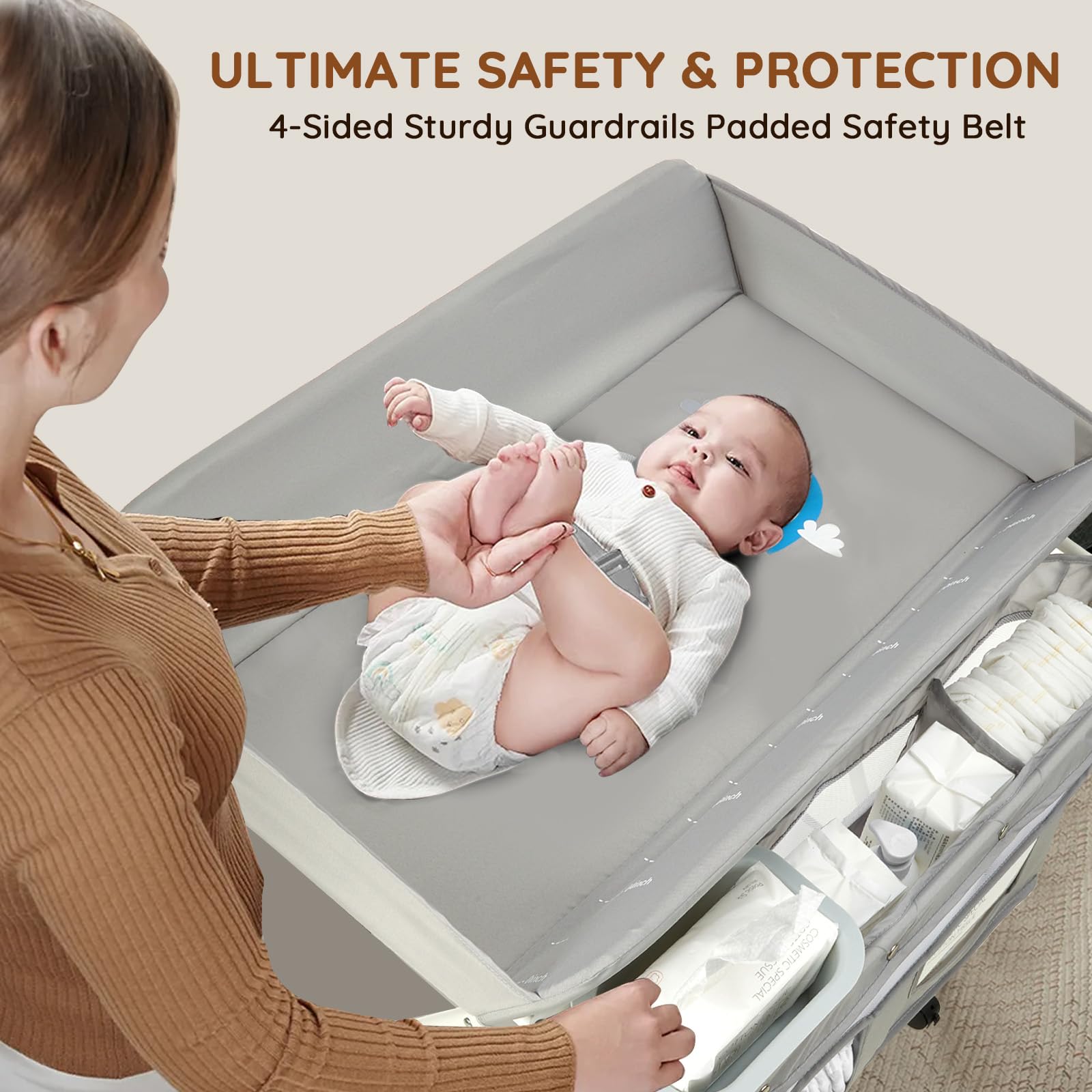 Portable Baby Changing Table with Wheels