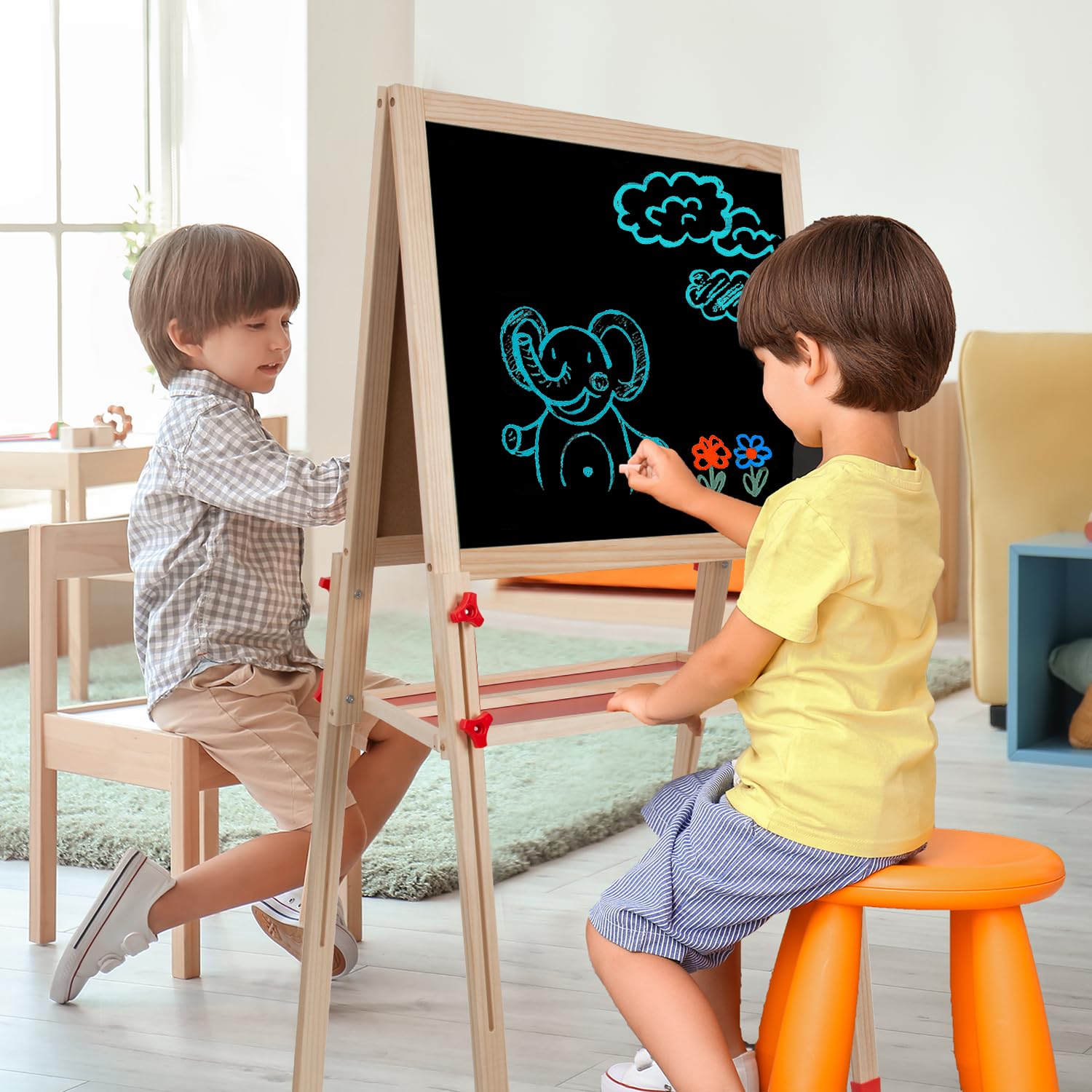 Double-Sided Adjustable Kids Art Easel