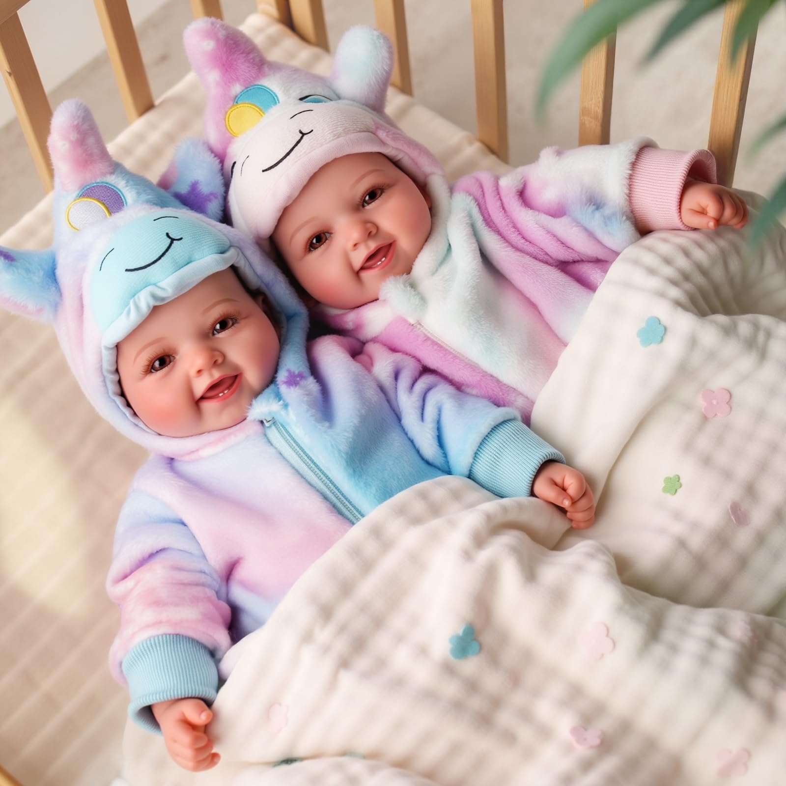 Baby Dolls Twins - 17'' Cute Soft Body Realistic Newborn Twin Dolls Real Life Baby