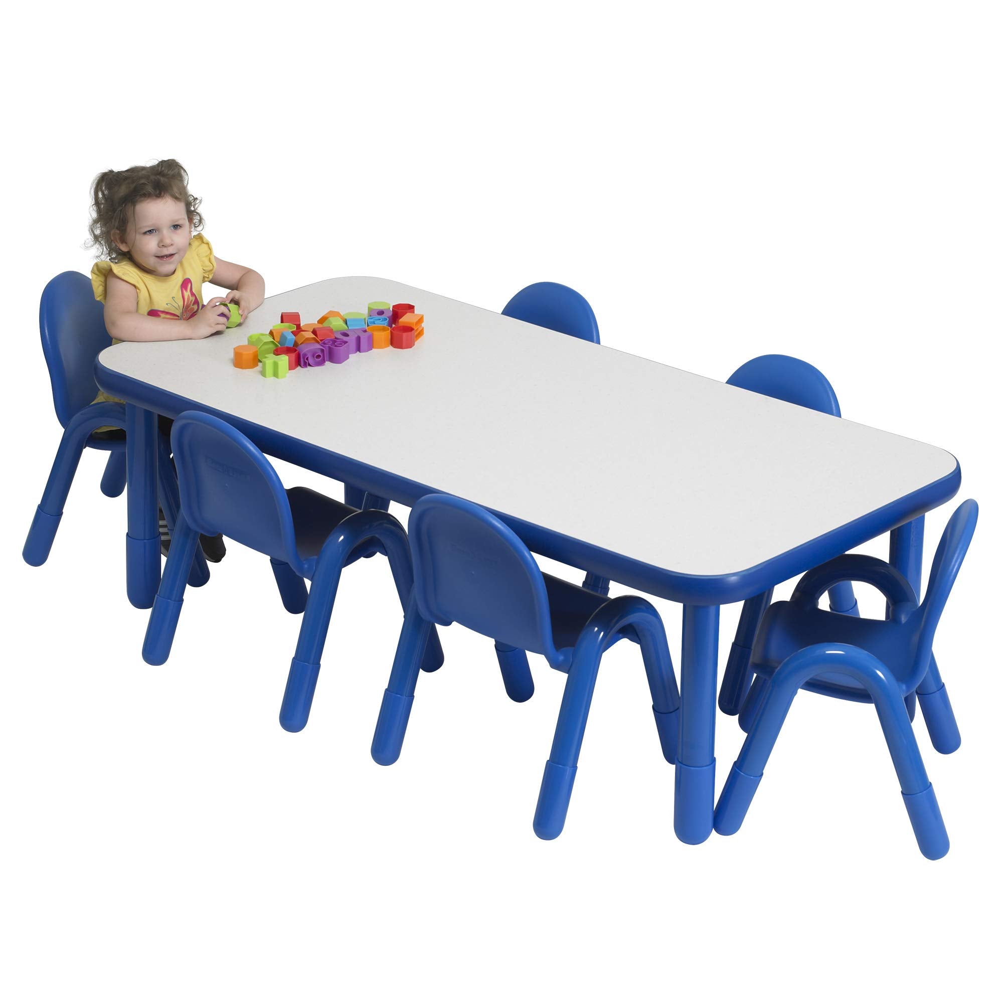 Factory Baseline Preschool 60" x 30" Rectangular Table & Chair Set - Solid Blue