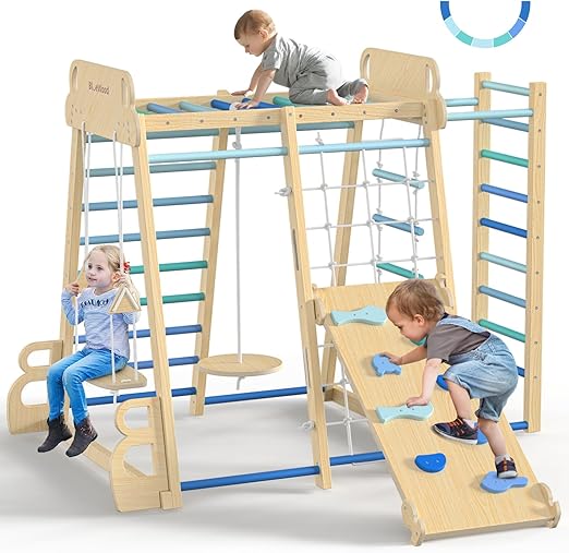 Indoor Playground 9-in-1 Jungle Gym Kids Climbing Toys