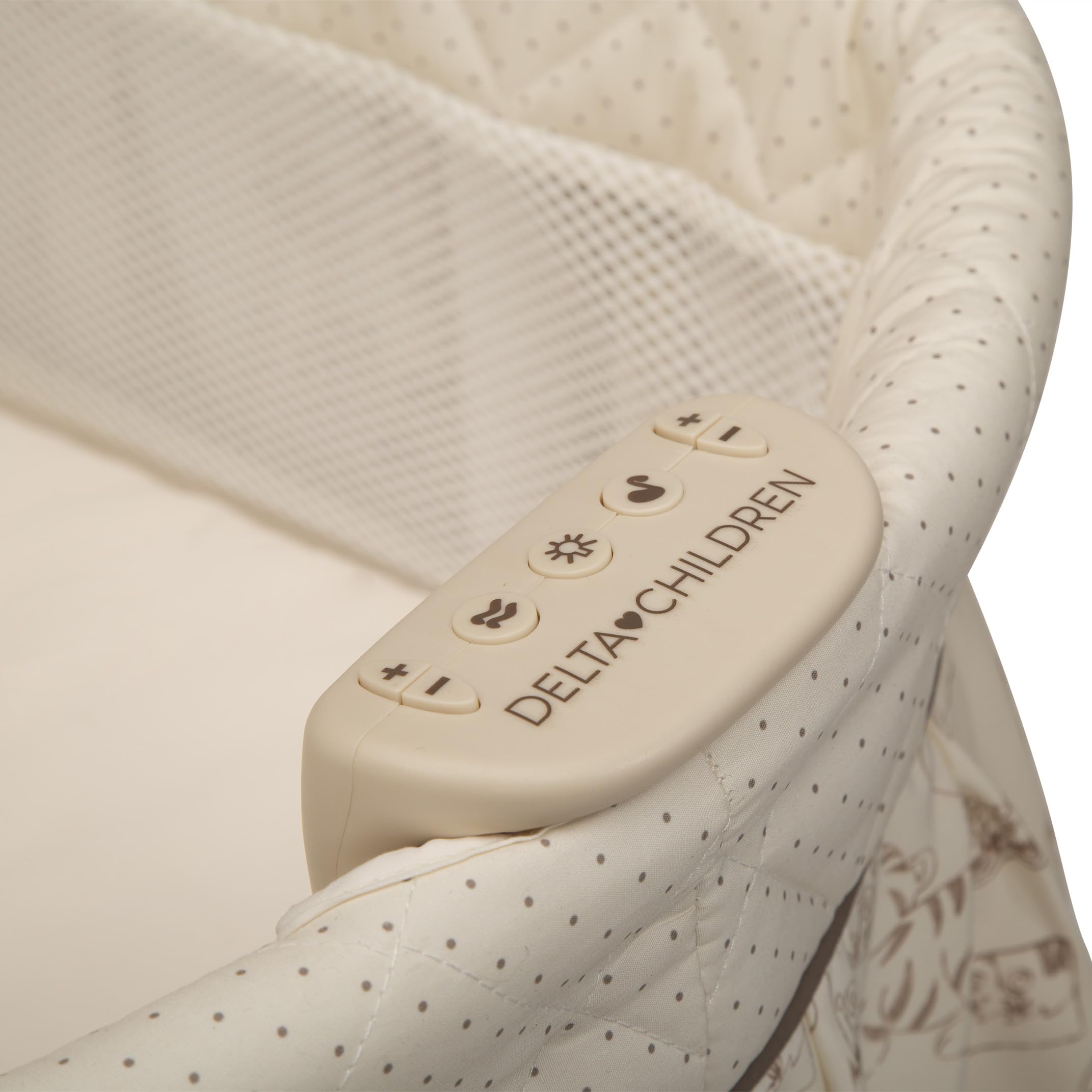 Rocking Bedside Bassinet - Portable Crib with Lights Sounds