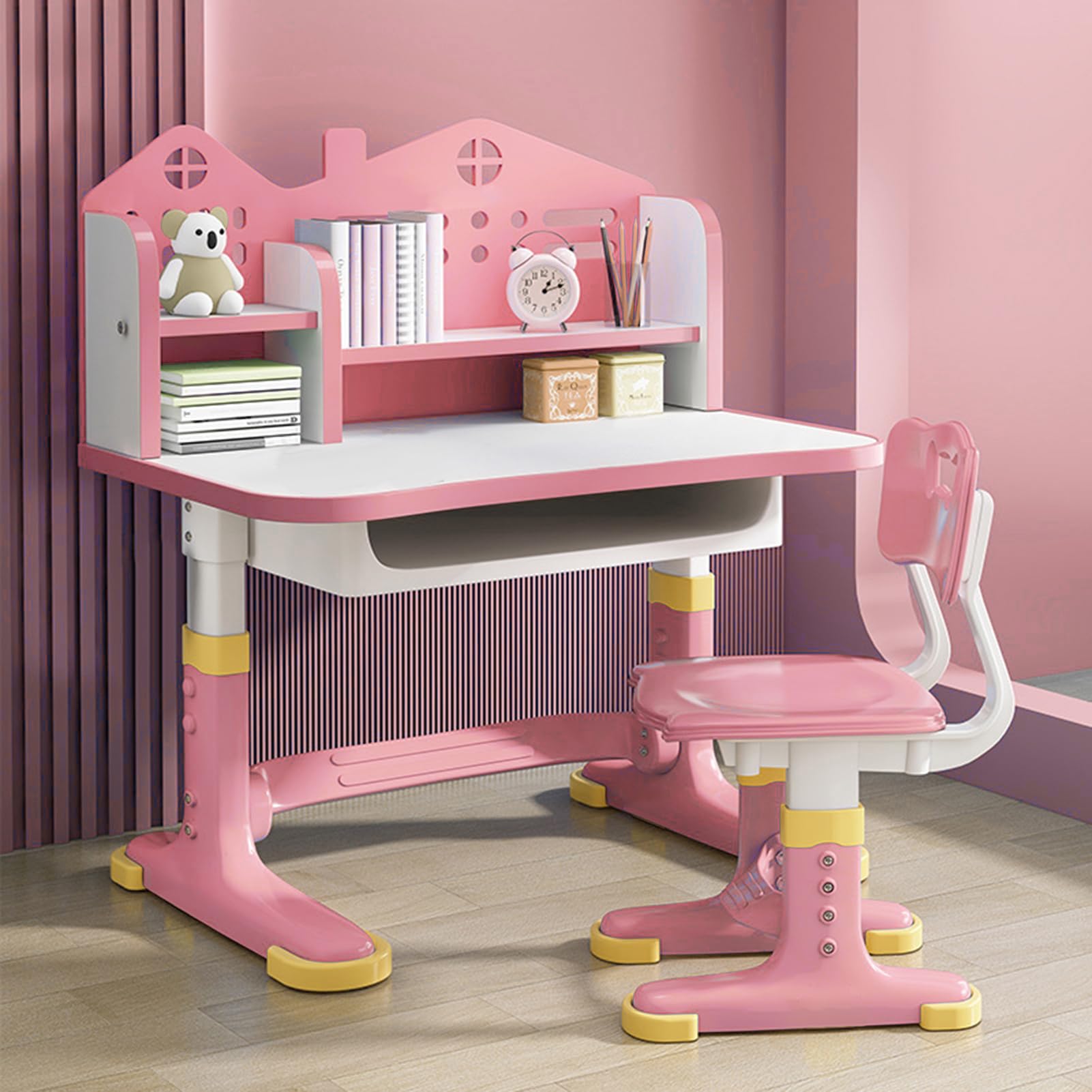Height Adjustable Kids Desk and Chair Set