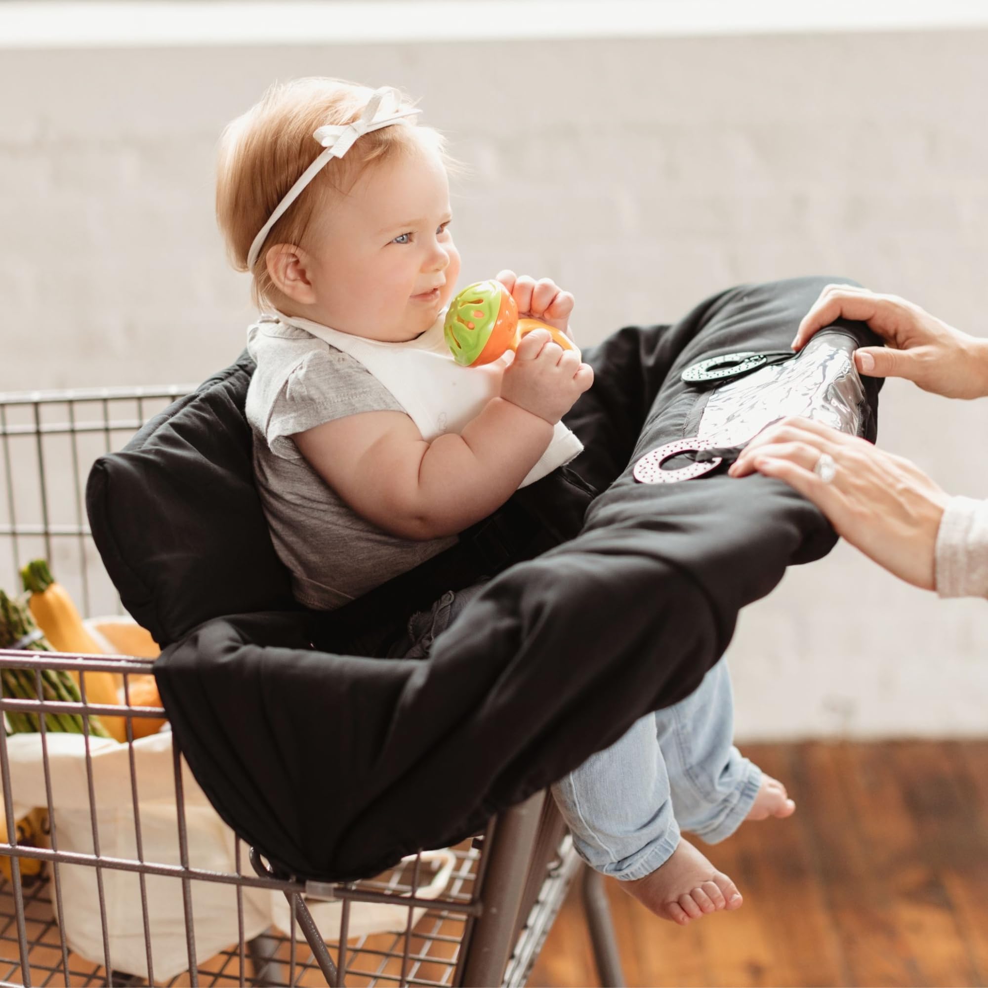 2-in-1 Cushy High Chair Cover and Shopping Cart Cover for Baby, Comfortable Cover