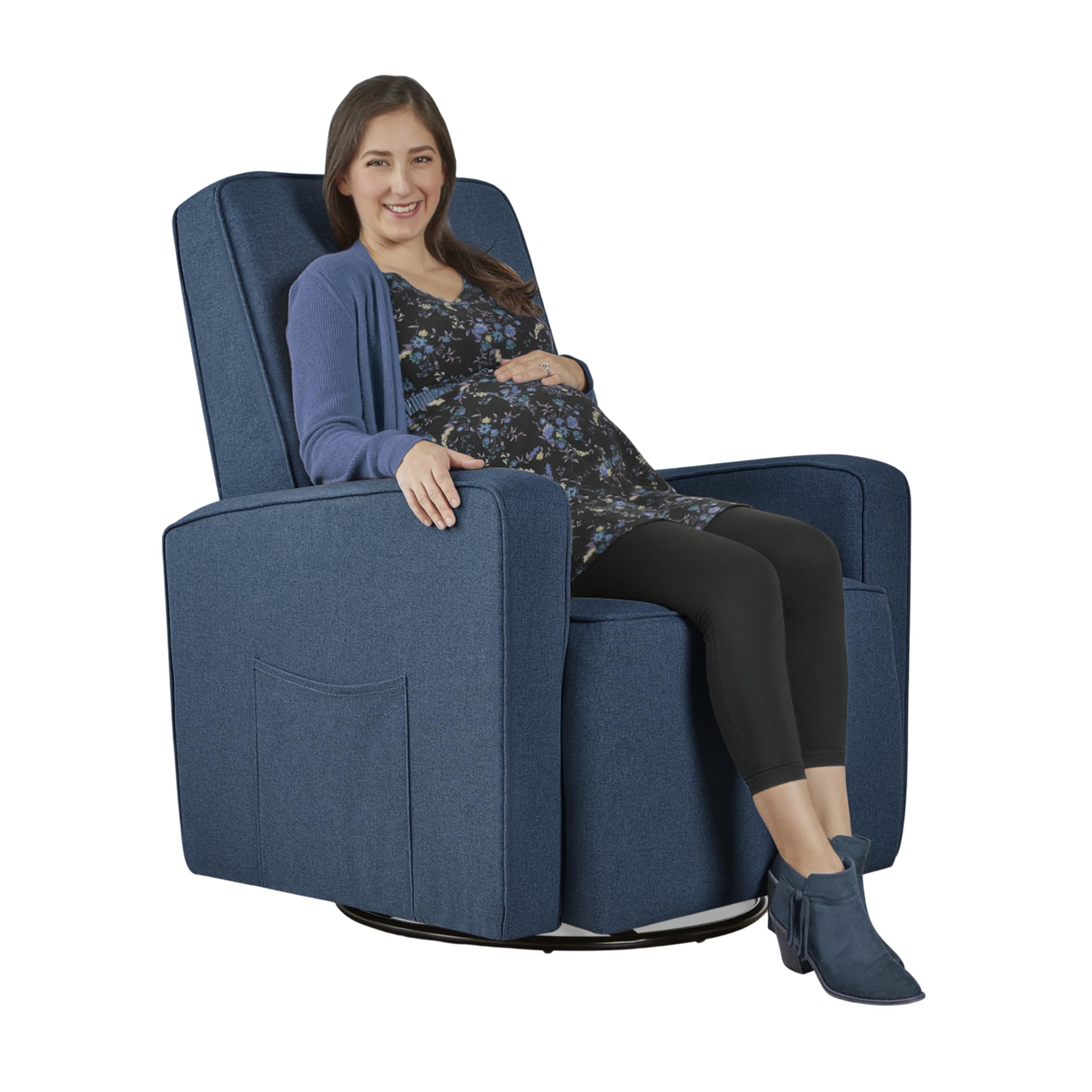 Upholstered Plush Seating Glider Swivel, Glider Chair for Nursery